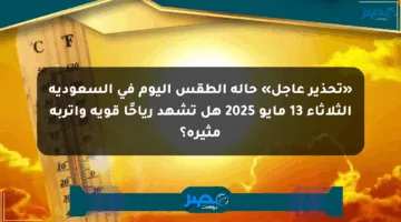 «تحذير عاجل» حالة الطقس اليوم في السعودية الثلاثاء 13 مايو 2025 هل تشهد رياحًا قوية وأتربة مثيرة؟